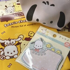 Pochacco set-  mini drawstring bag, change purse and mini notepad NWT